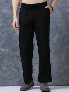 COMBRAIDE Regular Fit Men Black Trousers