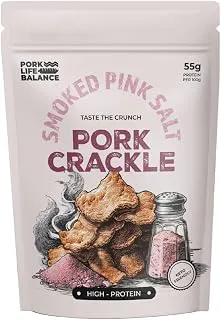 PORK LIFE BALANCE Delicious Pork Crackle (Smoked Pink Salt, 75 gm) - Ready To Eat Pure Dry Cured Pork Crackles, No Trans Fat, Gluten & Soya Free, Shelf-Stable, Keto Friendly (Pack Of 1)