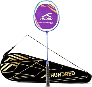 Hundred Smash Master 100 Strung Badminton Racket with Full Racket Cover | for Intermediate Players(Navy/Blue)