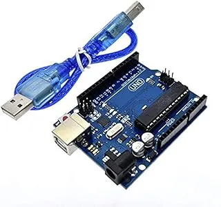 UNO R3 DIP IC Development Board with USB Cable, microcontroller, Electronics kit Blue prototyping Board (DIP IC)