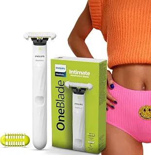 Philips OneBlade Intimate 2-in-1 Trimmer for Women | Painless Hair Removal with Patented Skin-Safe Tech | Bikini, Underarm & Body Trimmer | Sensitive Skin Tested | No post shave irritation | QP1924/20