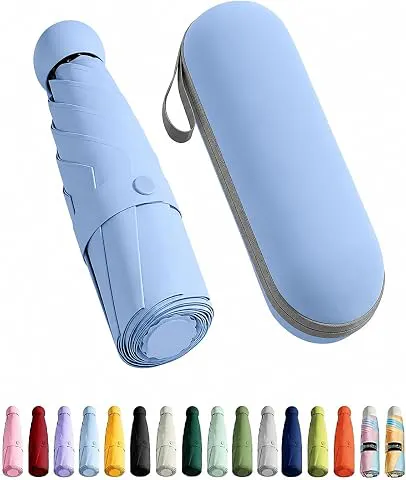 PANCAFoldable Travel Umbrella Compact Manual Sun Rain UV Protection