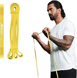 Boldfit Heavy Resistance Band for Workout Set Exercise & Stretching Pull Up Bands for Home Exercise for Gym Men & Women Loop Bands Toning Bands Resistance Band Yellow (3-7 Kg)