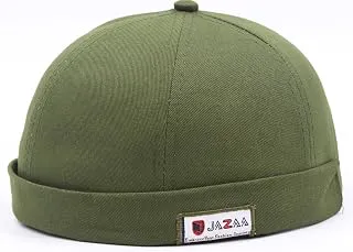 JAZAADocker Hats Adjustable Leather Buckle Street Casual Brimless Beanie Skull Caps