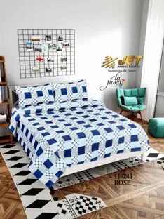 IBRA 144 TC Cotton King Printed Bedsheet