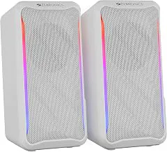 ZEBRONICS Igloo 2, 2.0 USB Computer Speakers, 10 Watts, RGB LED, USB Powered, AUX, Volume Control Pod for PC, Laptops, Desktop (White)