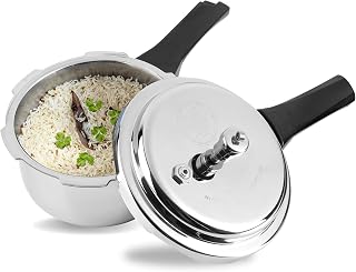 Vinod Platinum Triply Stainless Steel Outer Lid Pressure Cooker - 3 Litre | ISI Certified | Induction & Gas Stove Compatible | Durable & Safe Pressure Cooker | Silver | 2 Year Warranty
