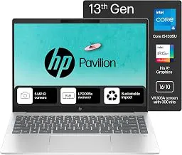 HP Pavilion Plus, 13th Gen Intel Core i5-1335U Laptop (16GB DDR5, 512GB SSD) IPS WUXGA Anti-Glare, 14"/35.6cm, Win 11, M Care Pack 2 Years Additional Warranty with Onsite Support