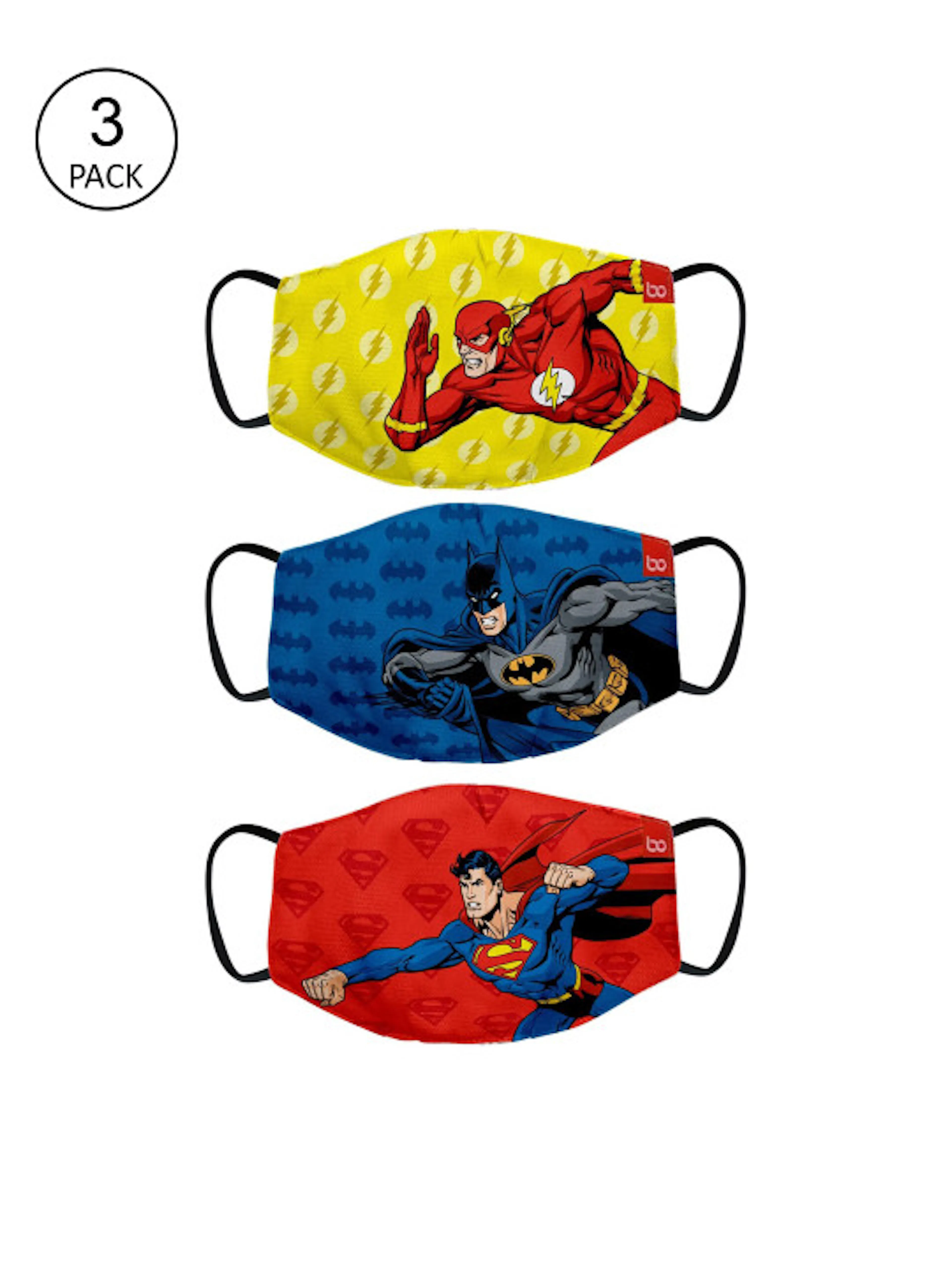 BonOrganik Kids Pack Of 3 Printed 2-Ply Reusable Cotton Cloth Masks