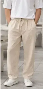 RelaxFit Loose Fit Men Beige Trousers
