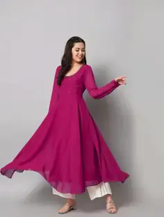 Poshak Hub Women Embroidered Anarkali Kurta