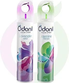 Odonil Air Freshener Room Spray - 440 ml Combo (Pack of 2, 220ml each) | Lavender Mist & Jasmine Fresh | Nature Inspired Fragrance for Home & Office | Long Lasting Fragrance | Instant Freshness
