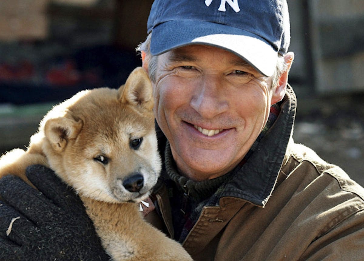 Acteur principal et son chiot qui ont joué dans le film Hatchii