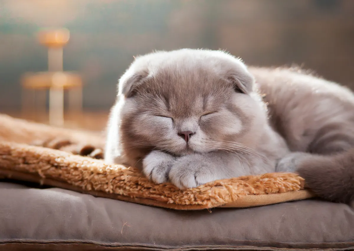 chat couché sur un oreiller