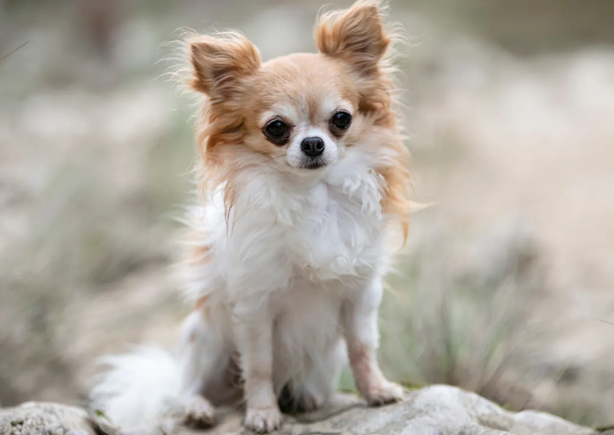 Chihuahua assis par terre 