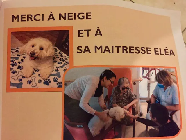 Eléa et Neige dans une maison de retraite