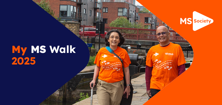 Thank you banner with collage of smiling MS Society supporters