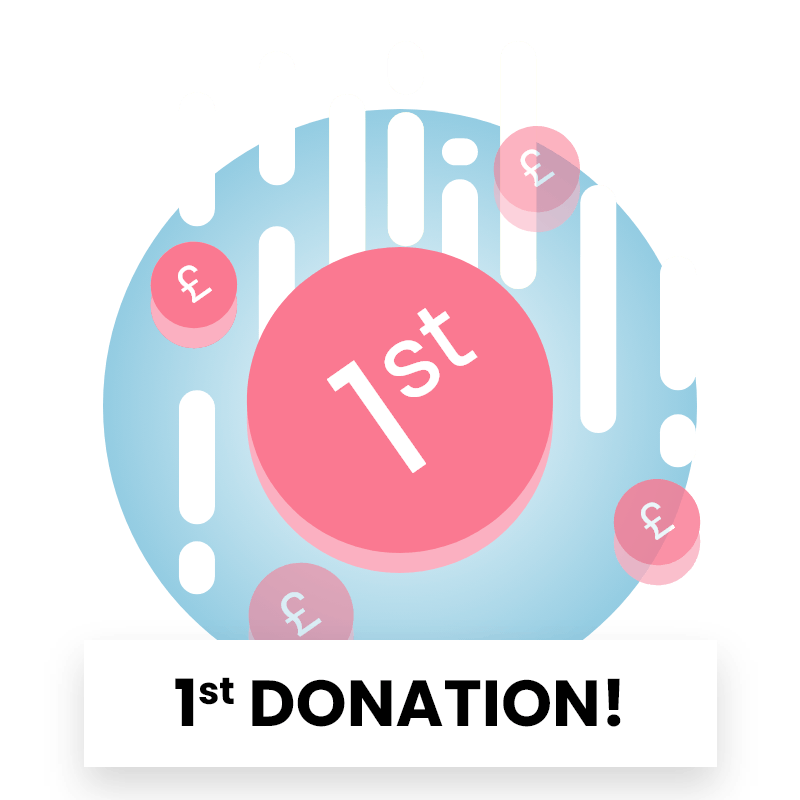 1st donation badge with a smartwatch image.