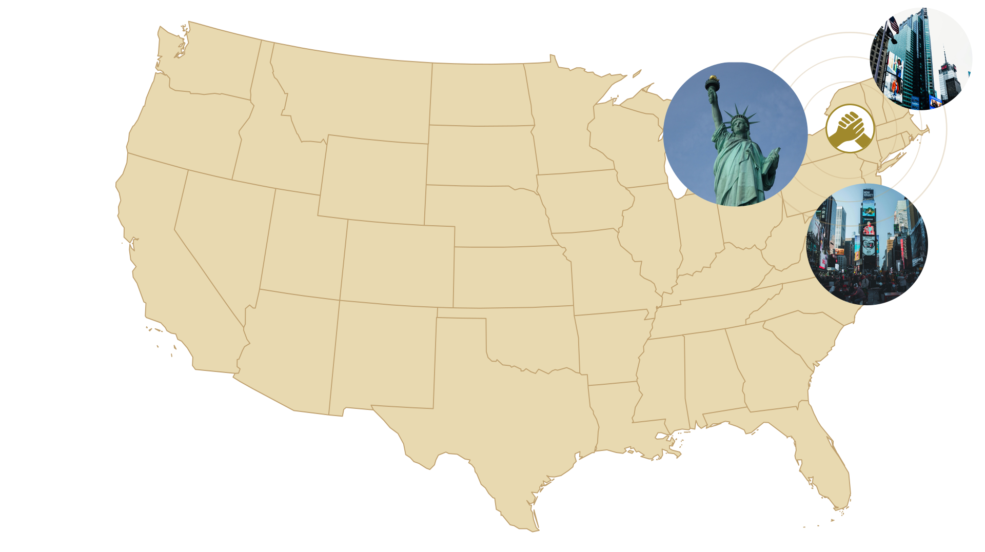 USA Map With New York Pictures