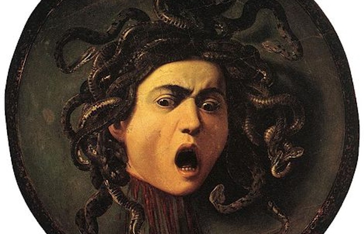 Medusa de Caravaggio na Uffizi