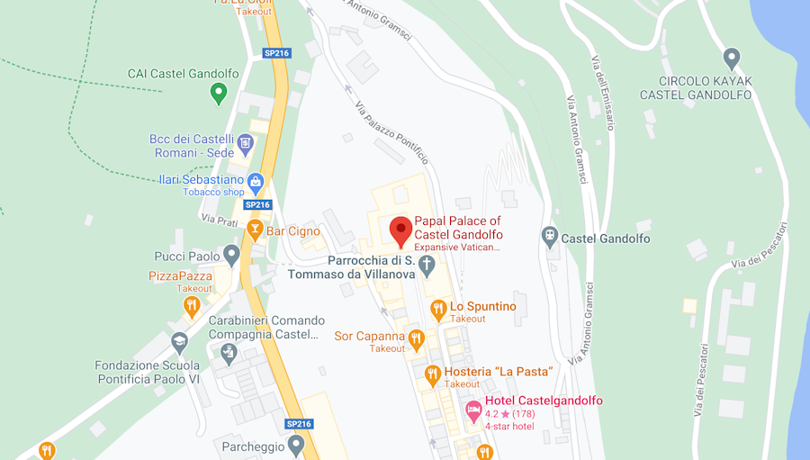 Castel Gandolfo Papal Palace location