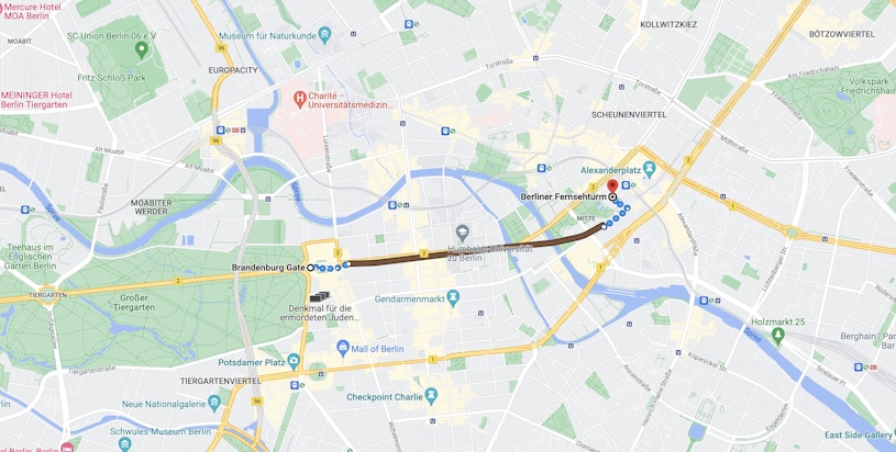 Getting to Berlin TV Tower via Metro Map