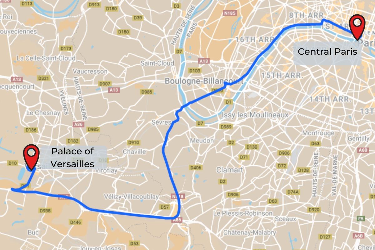 Comment se rendre de Versailles depuis Paris