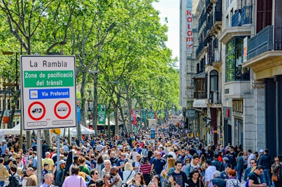 barcelona in march Plaça d’Espanya