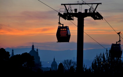 barcelona in january - montjuic cable car