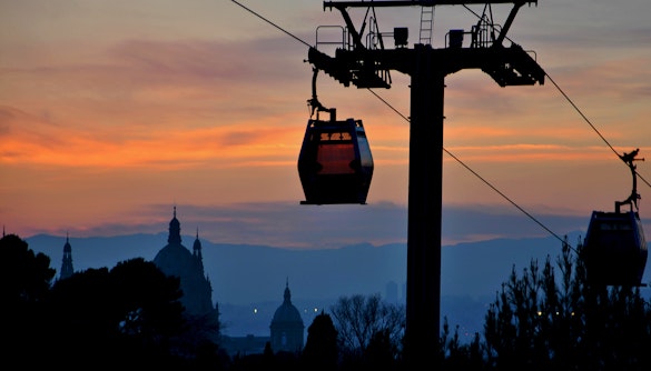 barcelona in january - montjuic cable car