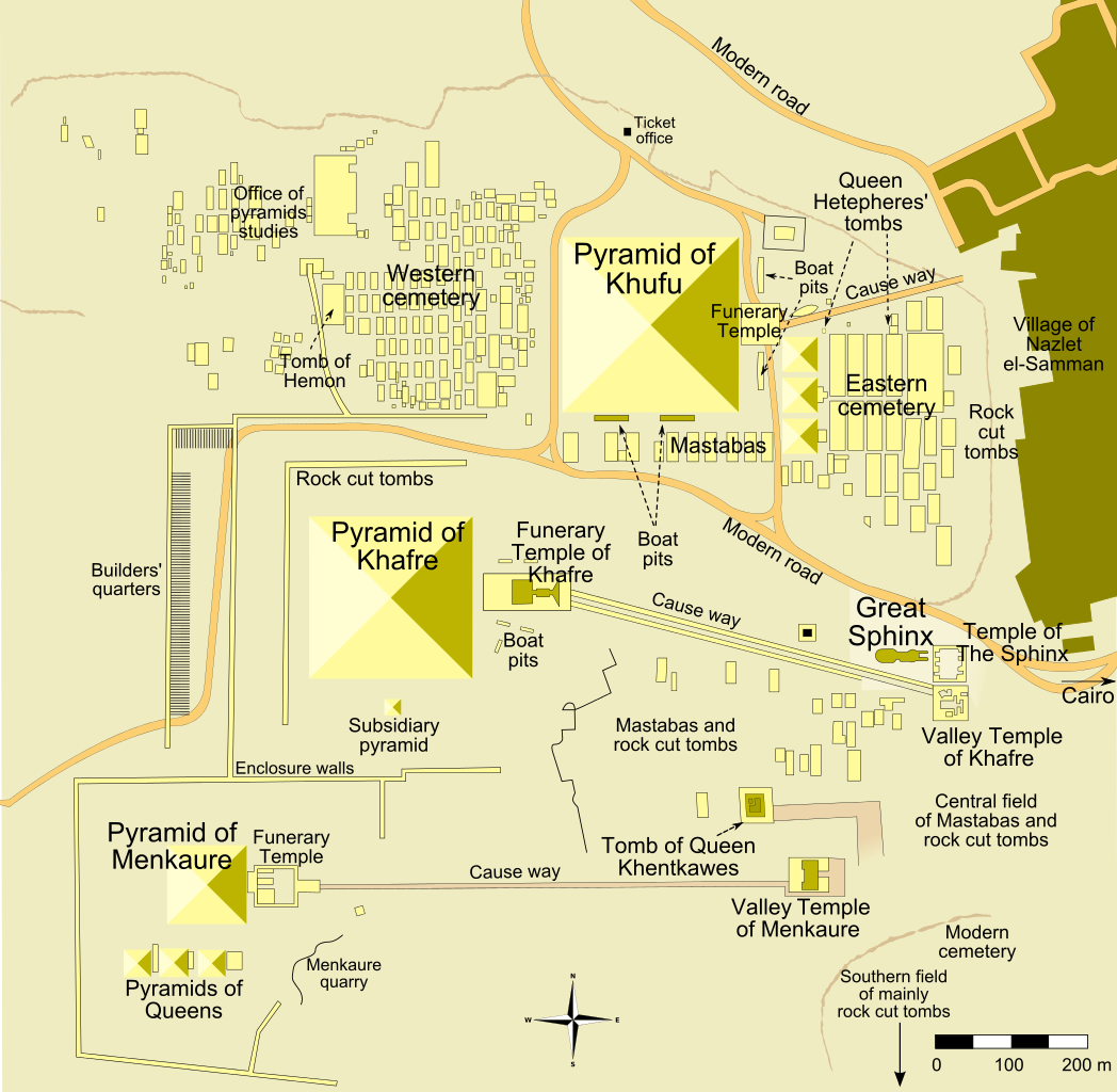 Pyramids Of Giza Map Unlock The Secrets Of Ancient Egypt   38f818a4 C996 4655 A86f Cb8cb65c26bb 1048px Giza Pyramid Complex (map).svg 