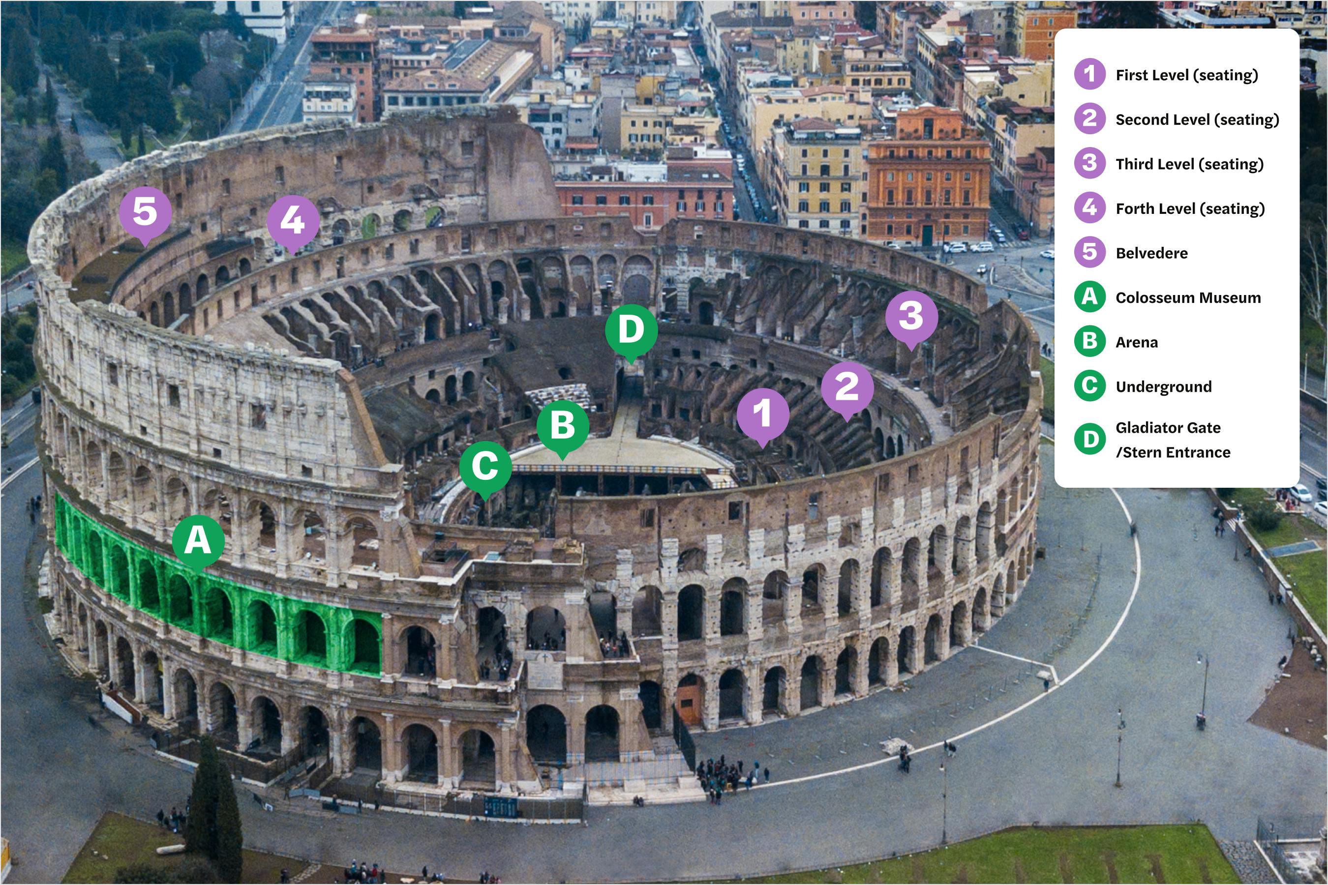 Mappa dell'interno del Colosseo