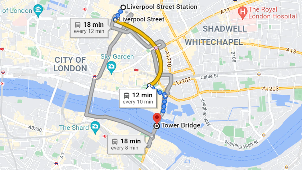 Tower Bridge von Liverpool St