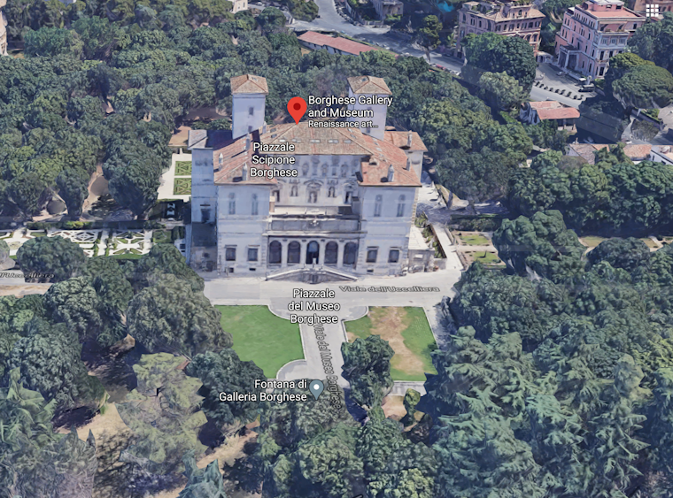 Localização da Galeria Borghese