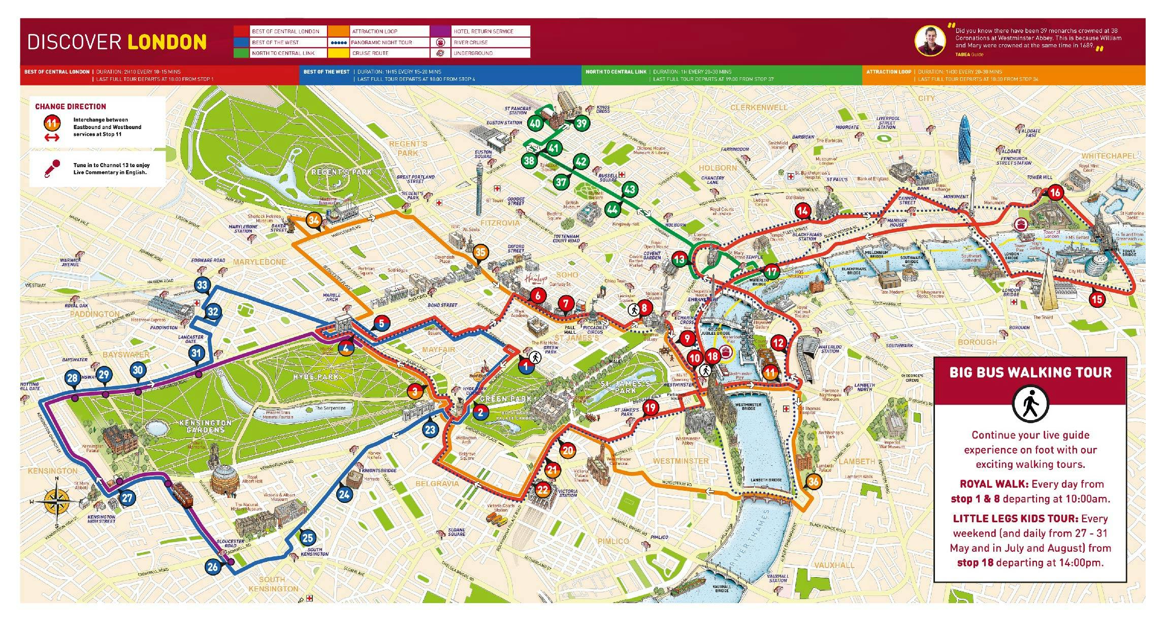 Big Bus London Route Map