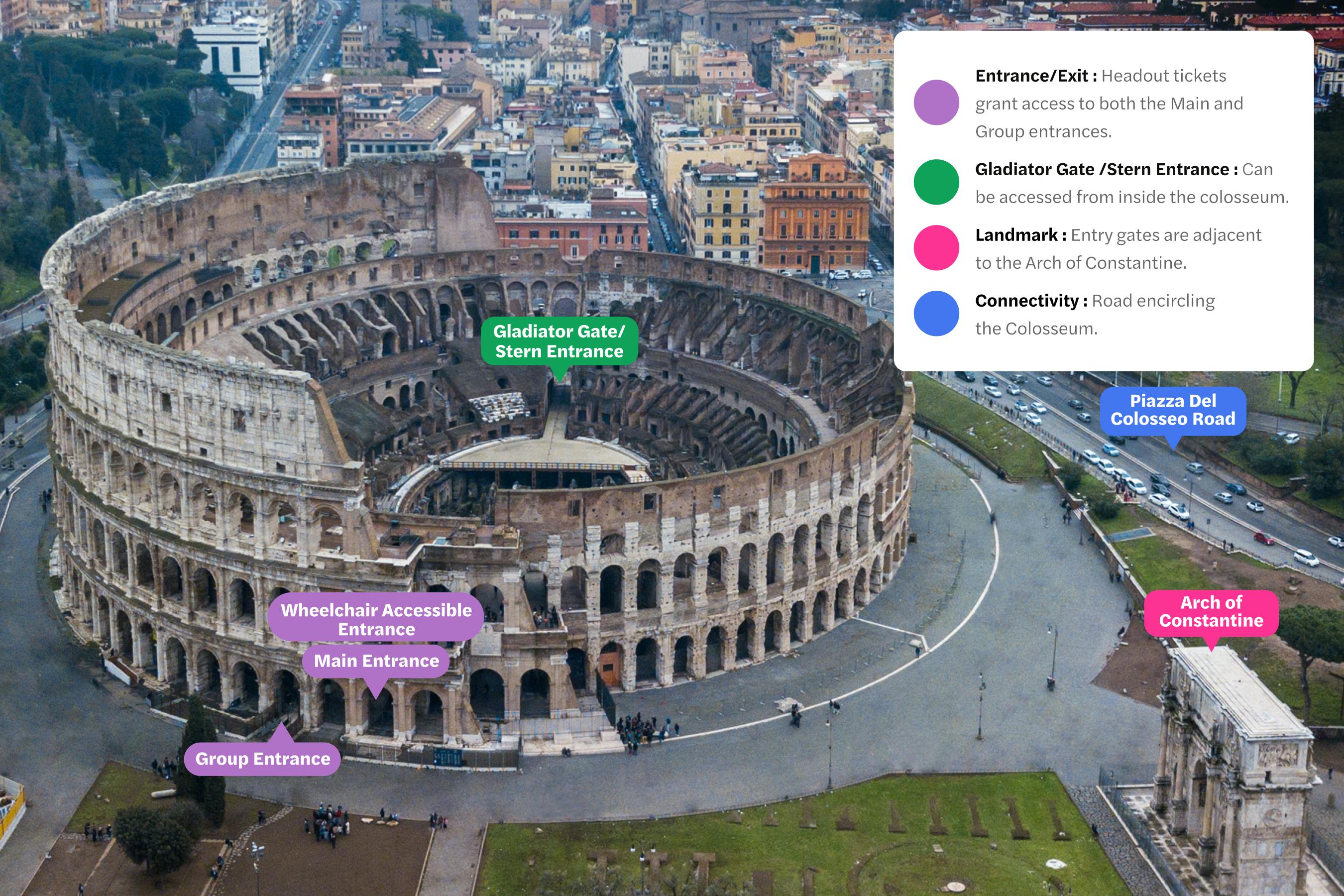 Maps of the Colosseum | Entrances & Interiors