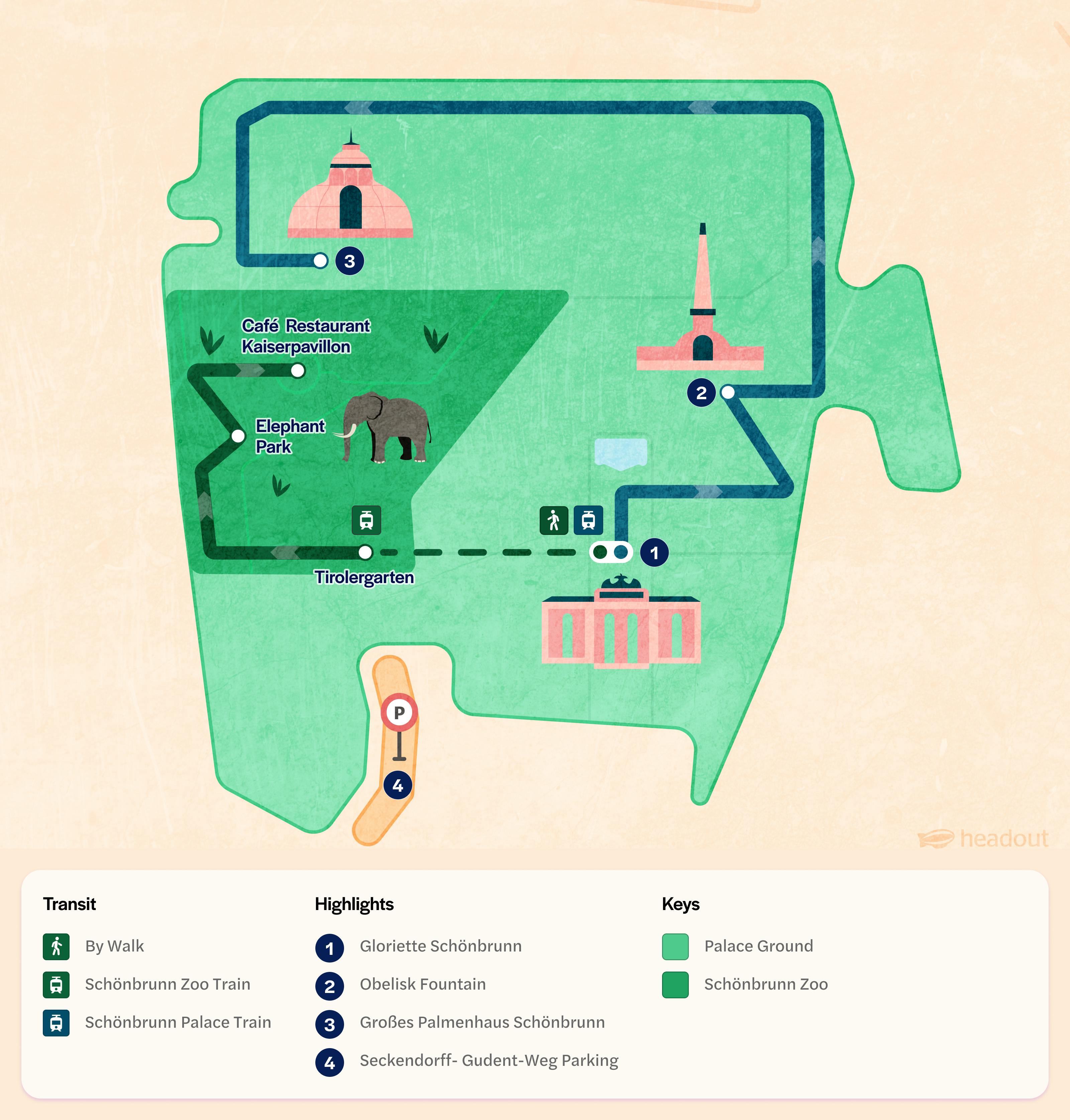 Schonbrunn Zoo Entrances Map