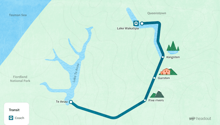 queenstown to te anau route map