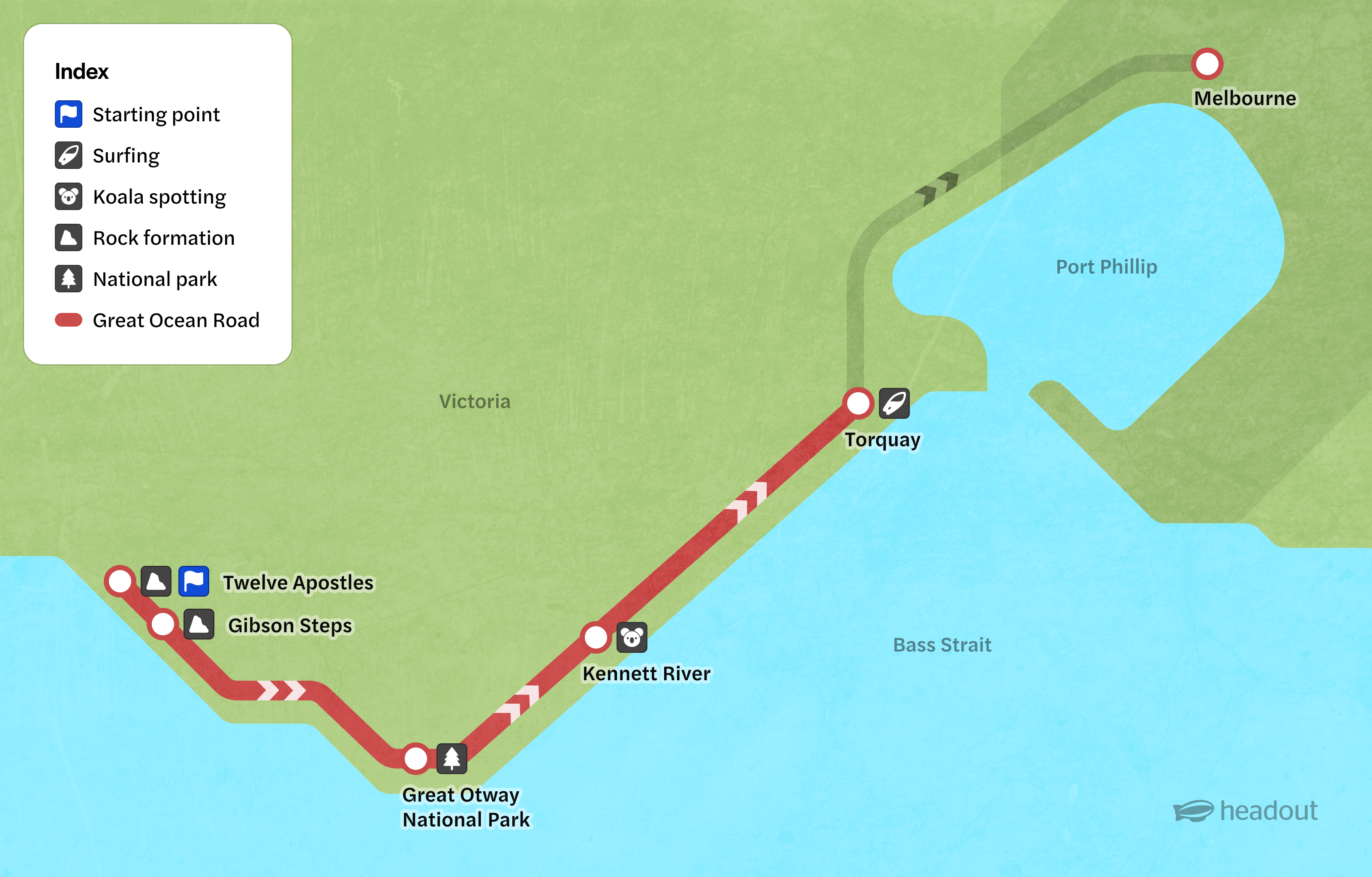 great ocean view reverse tour route