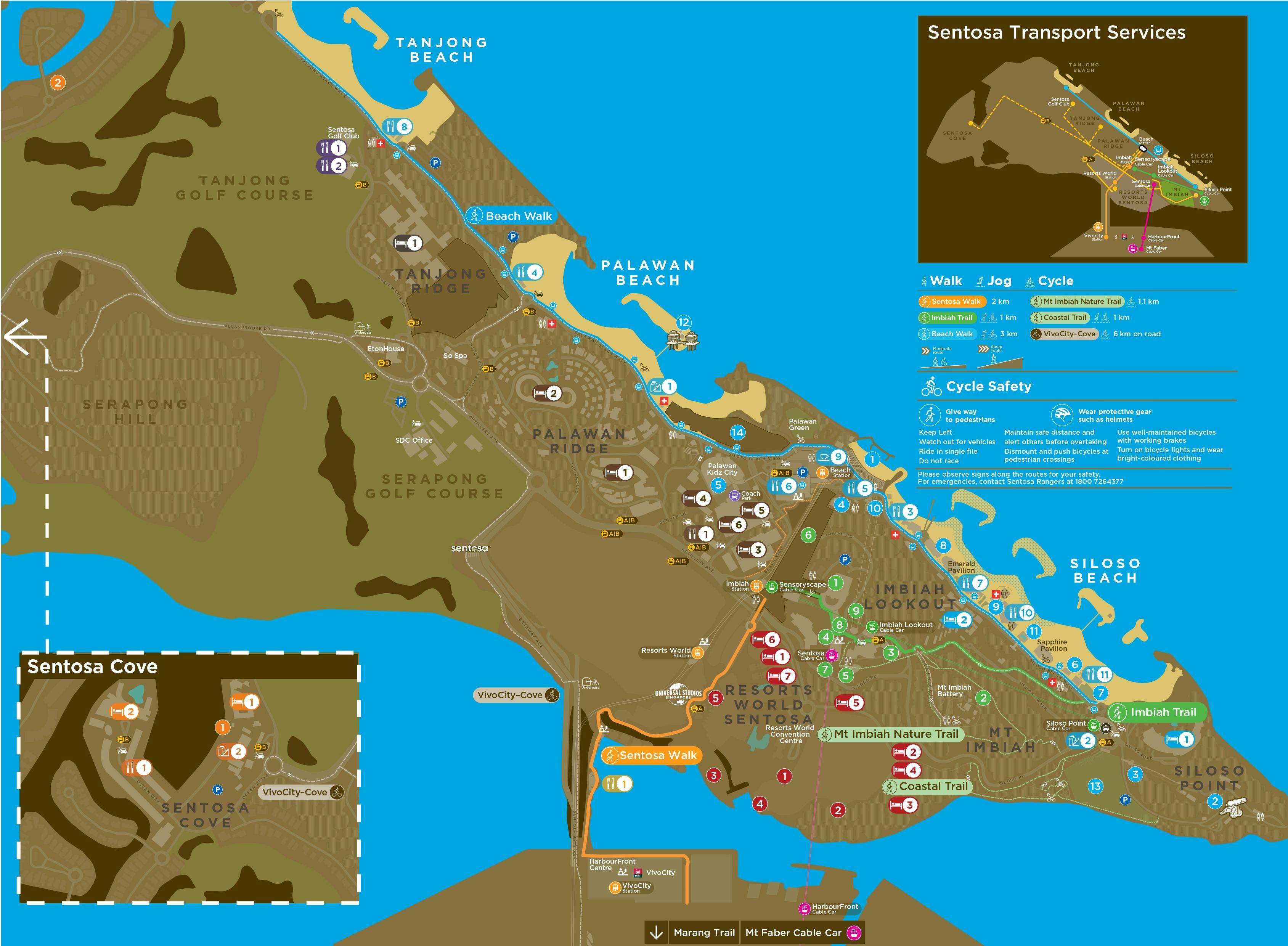 Map for Sentosa Island attractions