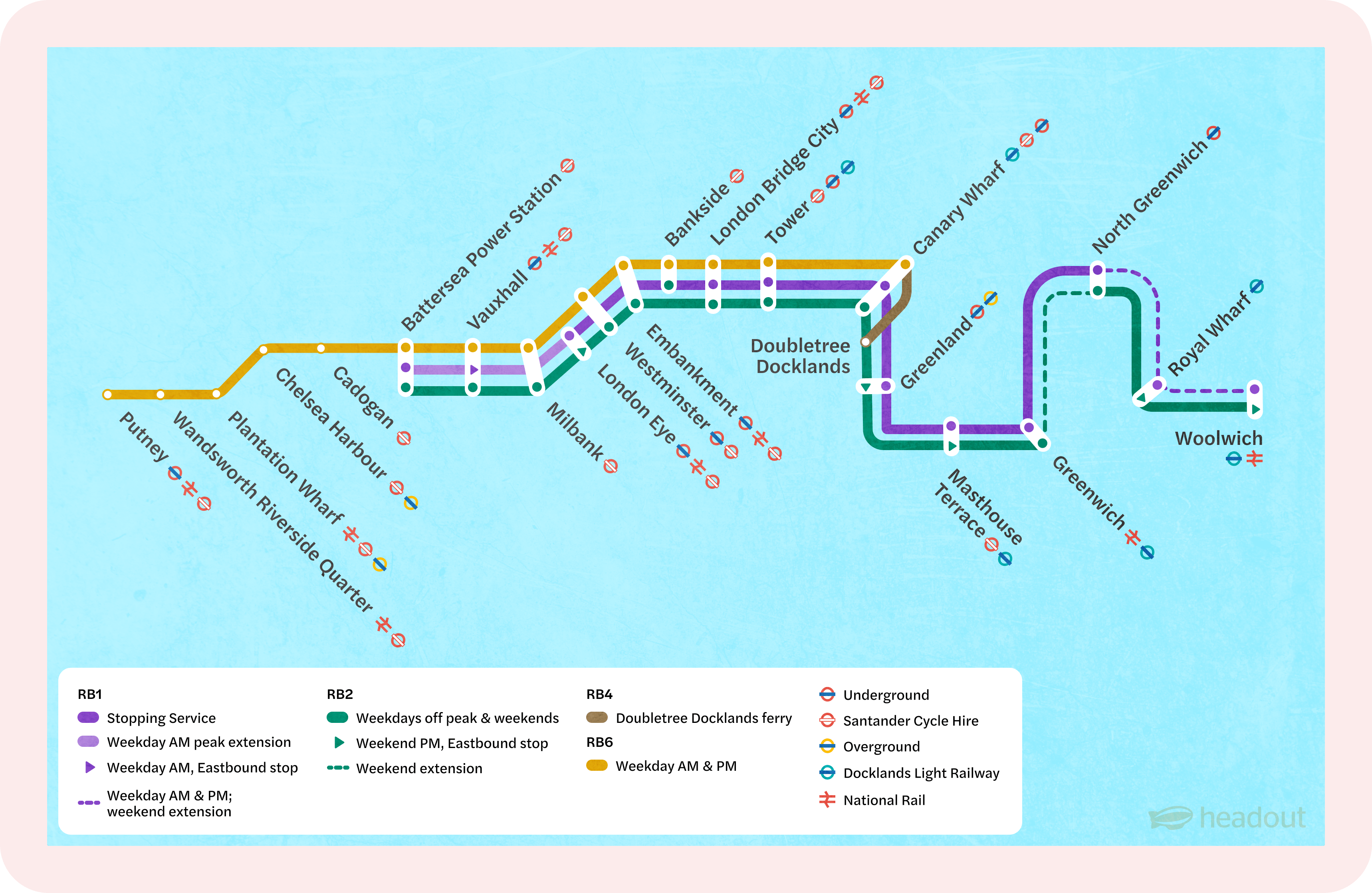 Thames River Cruise Route Map