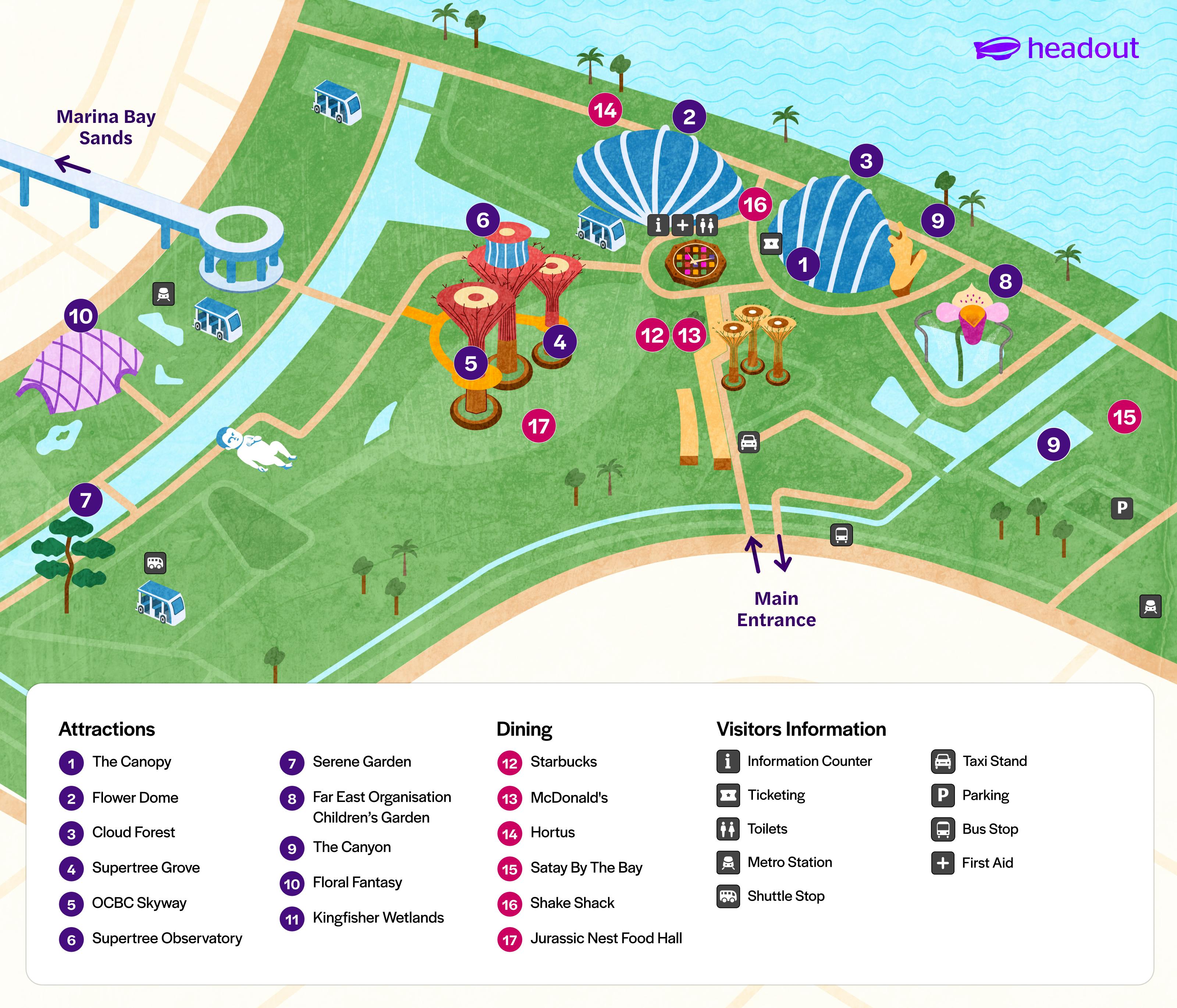 Gardens by the Bay map