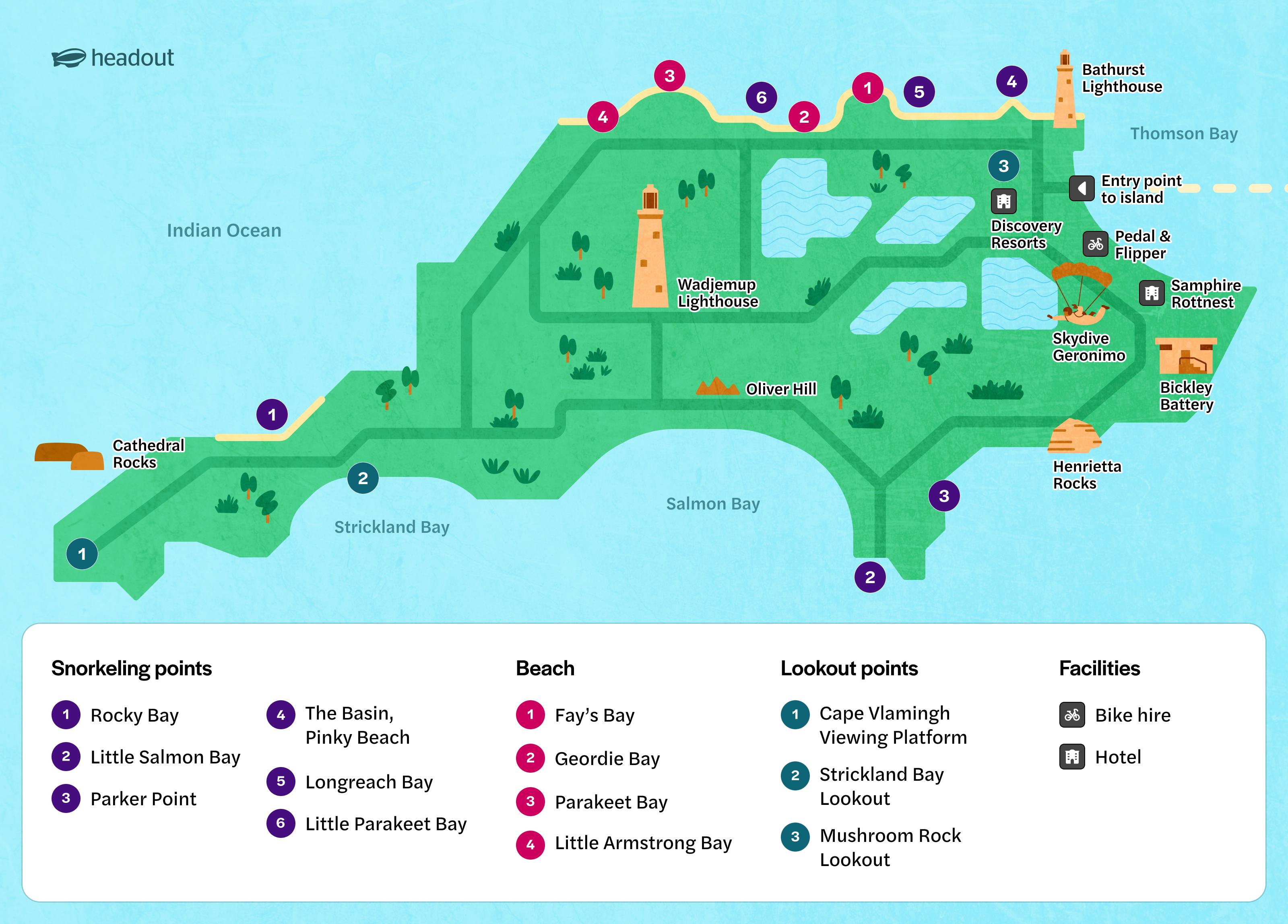 Map of Rottnest Island