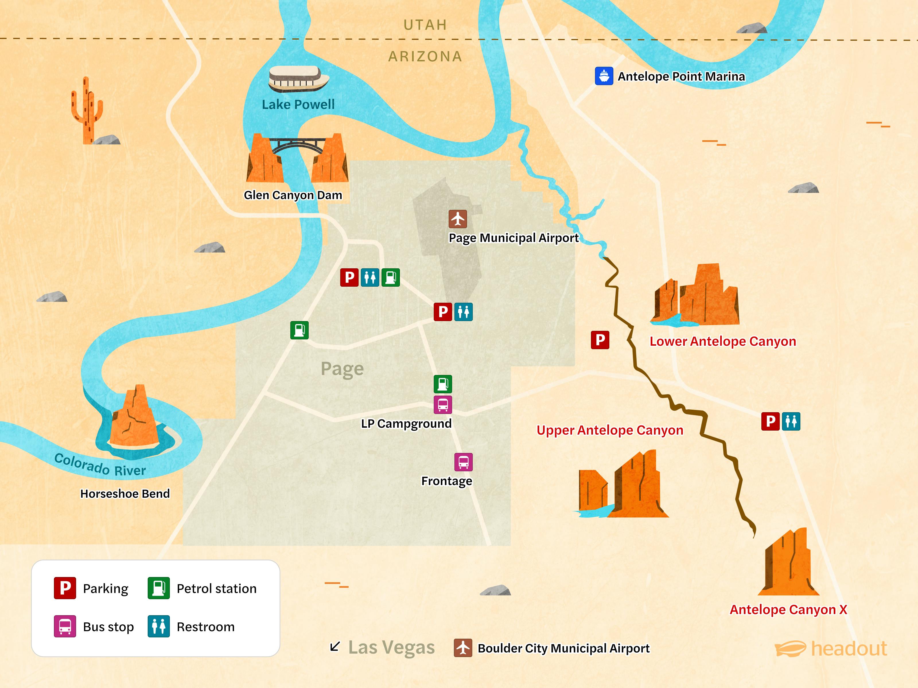 antelope canyon map