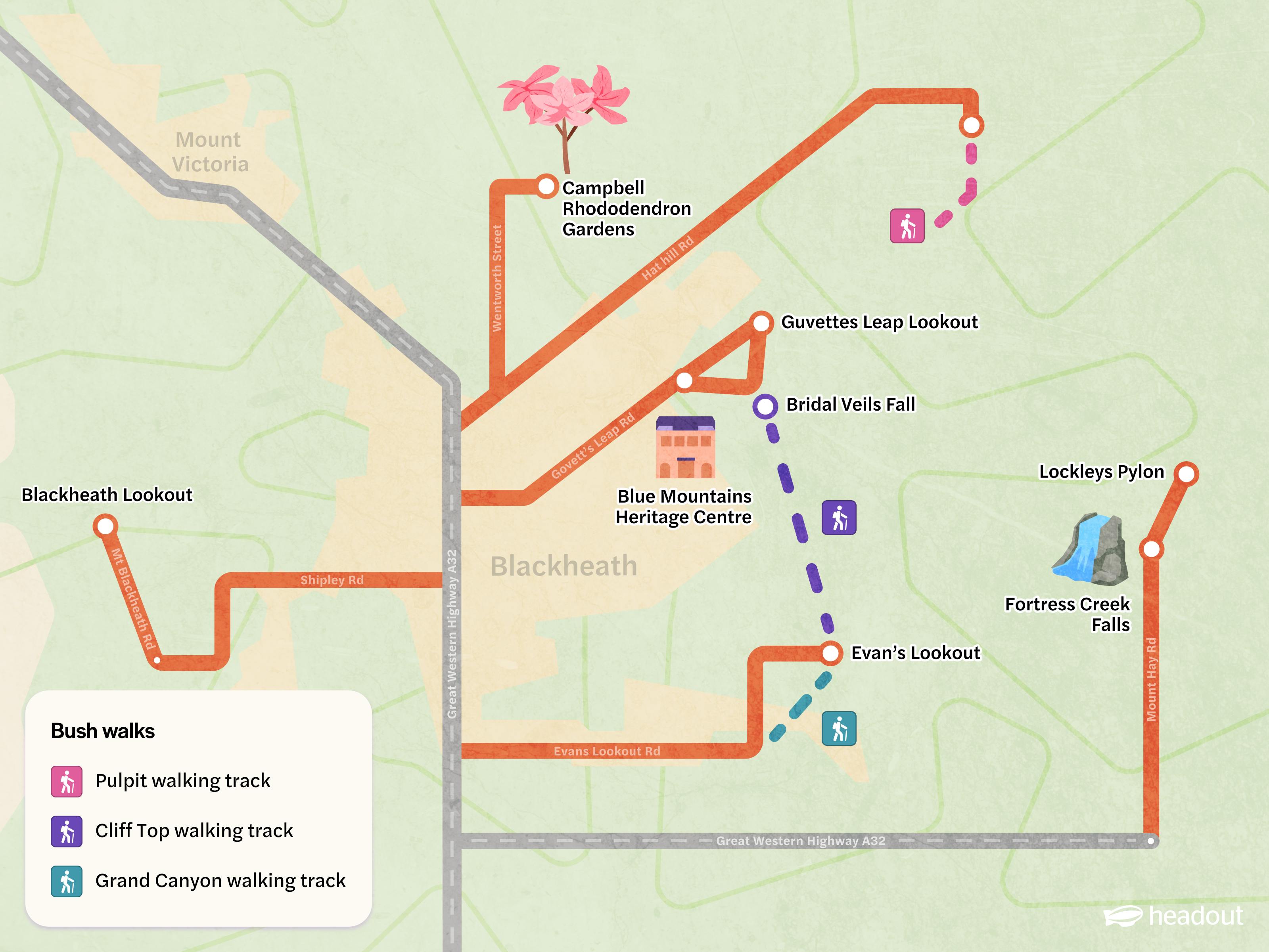 blue mountains blackheath map