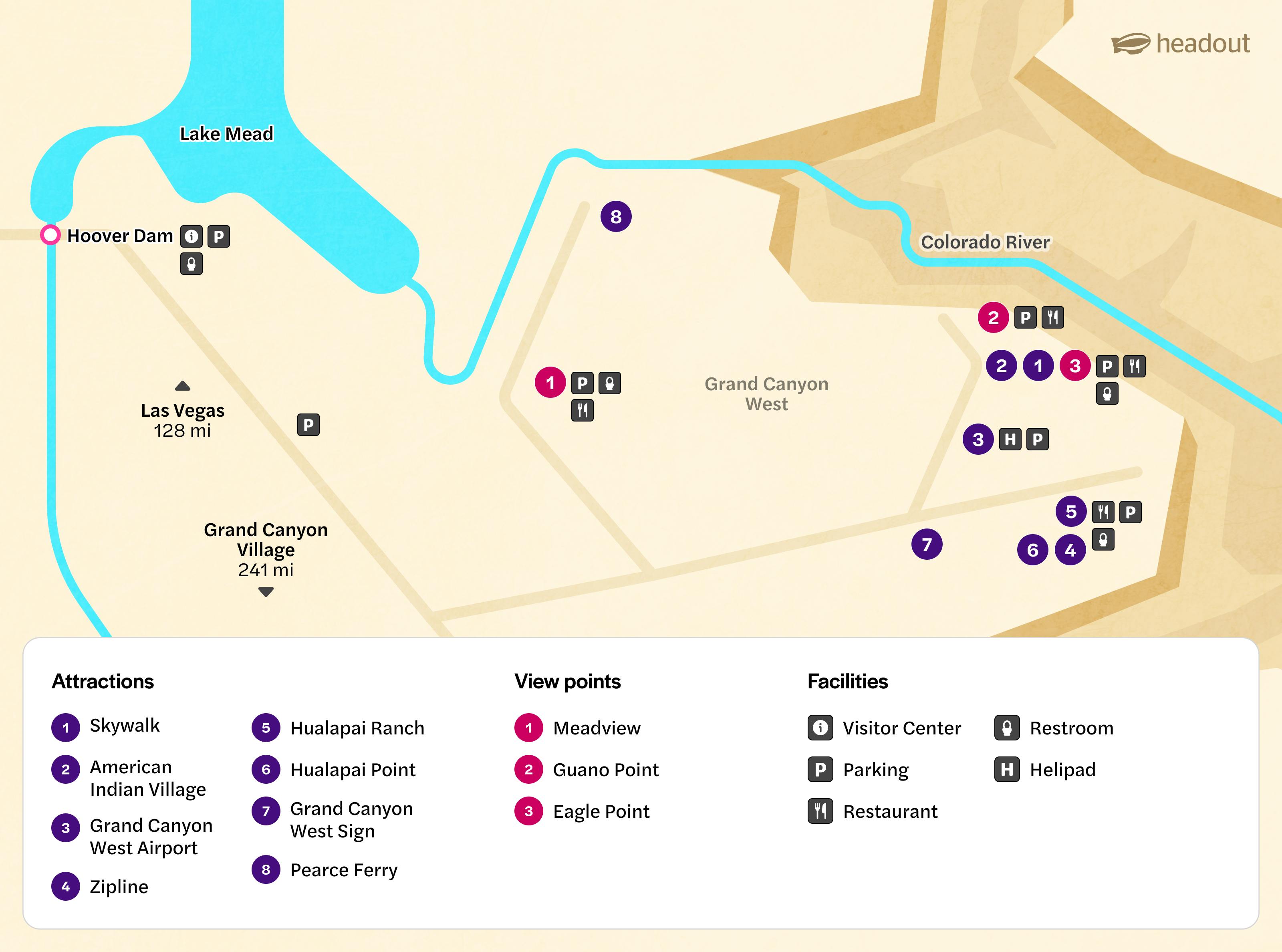 grand canyon west rim map