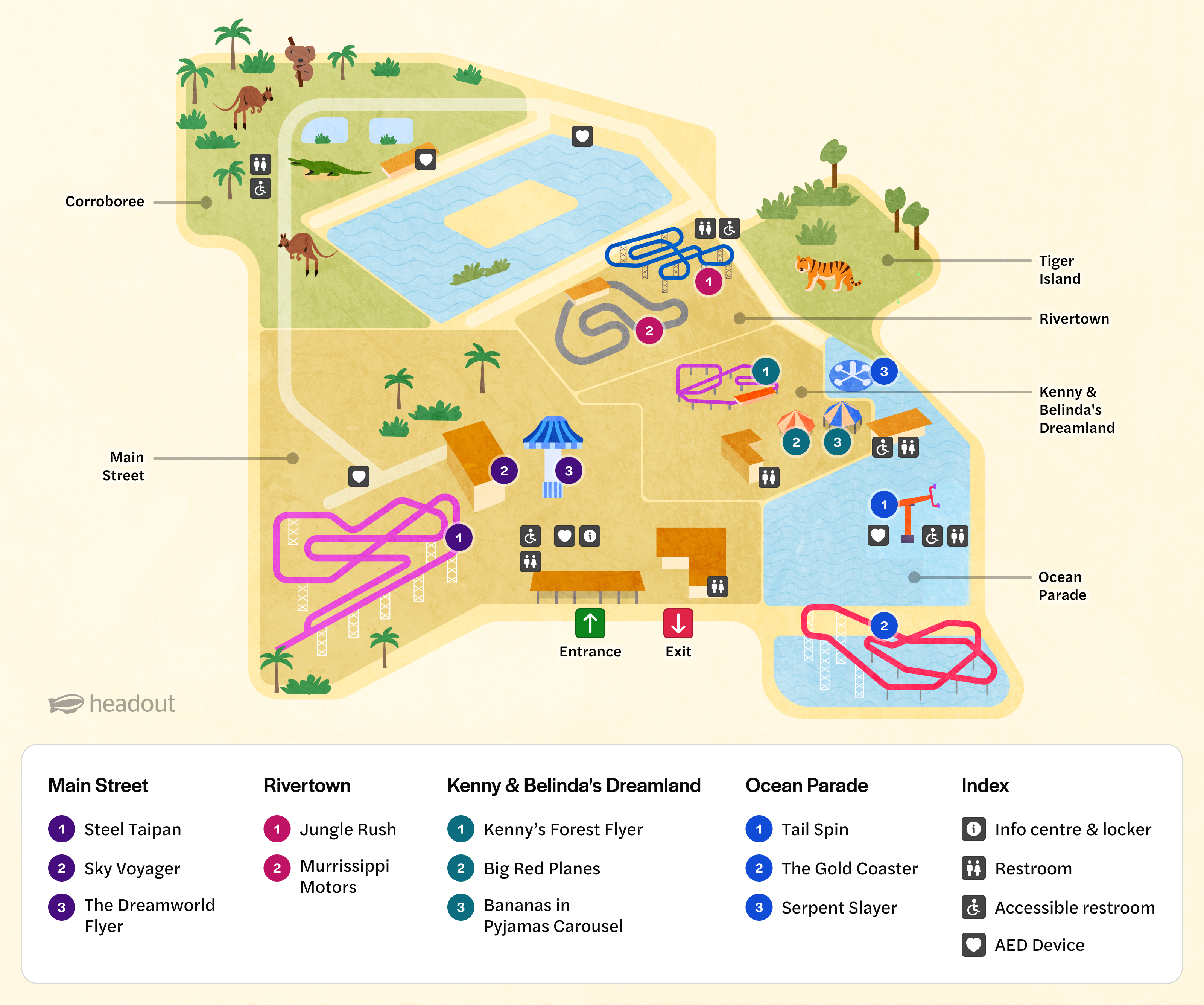 Dreamworld park map