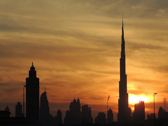Burj Khalifa bei Sonnenuntergang