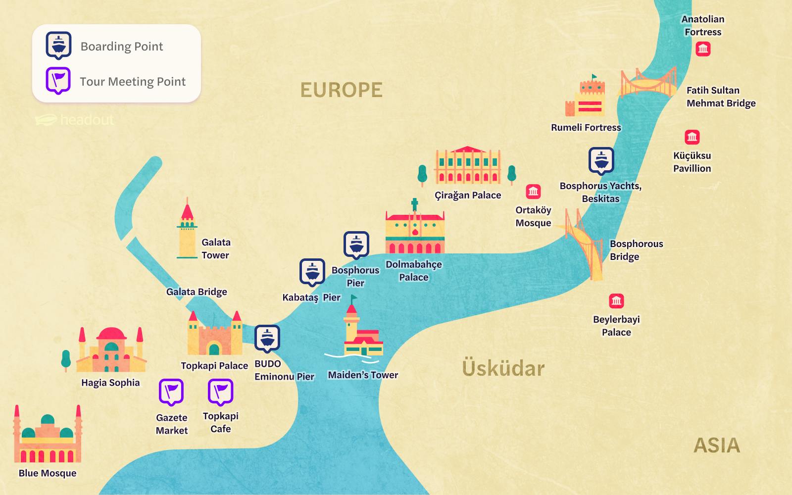 Bosphorus Cruise map