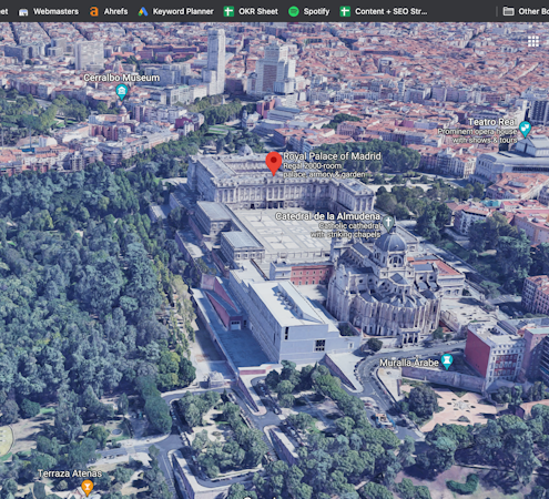 Localização do Palácio Real de Madrid